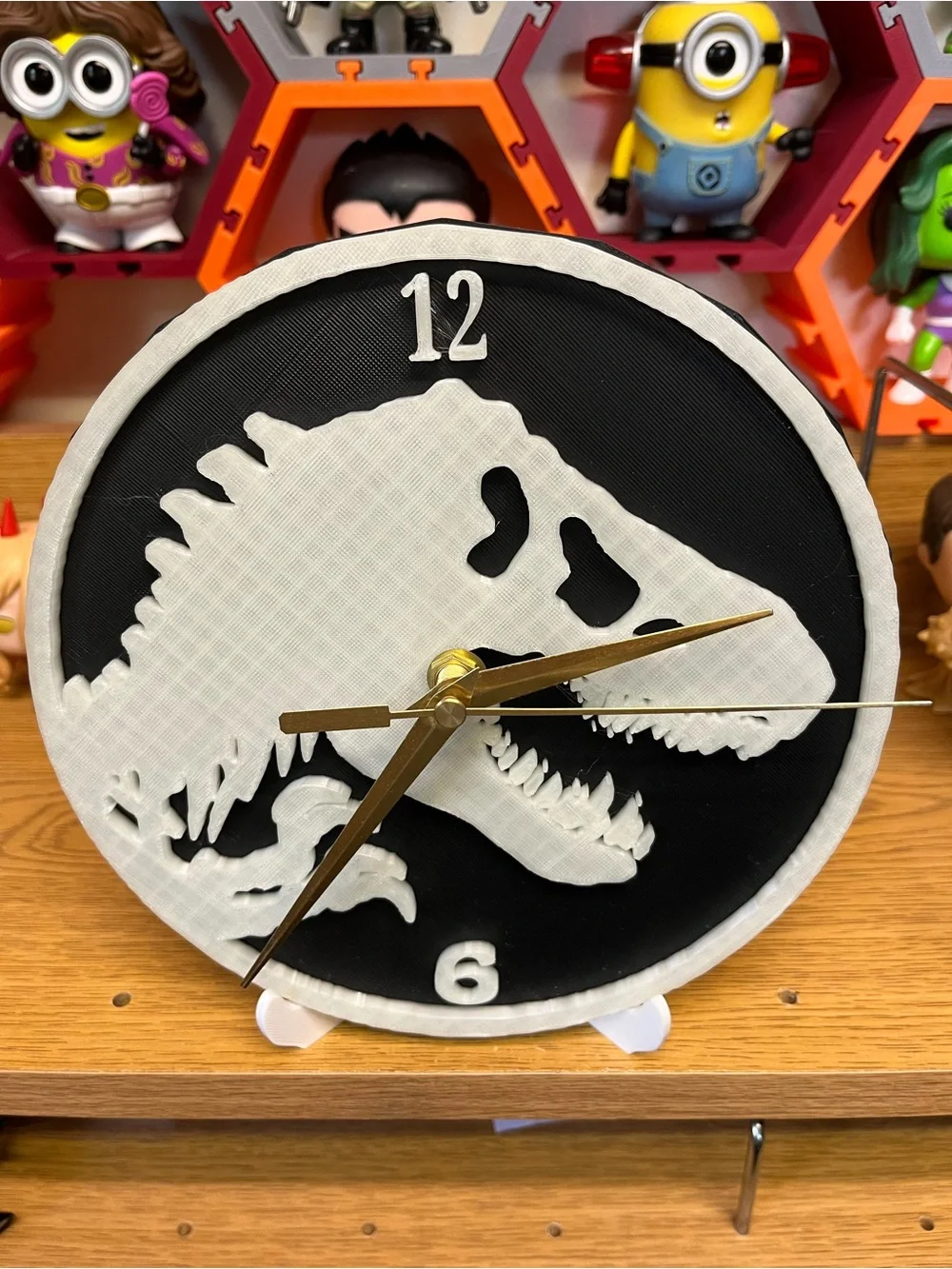 Glow Green T-Rex Reptile Clock - Neon Dinosaur Design